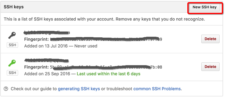 添加新的SSH Key
